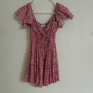 Floral Pink Mini Dress